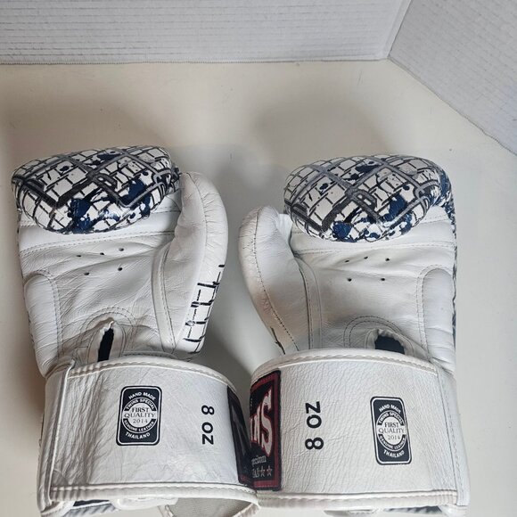 Twins Special Boxing Gloves 8oz White Leather Handmade Thailand - Picture 2 of 5